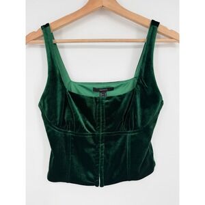 Forever 21 Green Velvet Bustier Crop Top Sz S Goth Whimsigoth Fairy